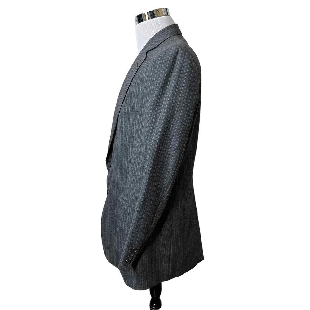 Vintage Chaps by Ralph Lauren Mens 100% Virgin Wool Pinstripe Waistcoat & Blazer